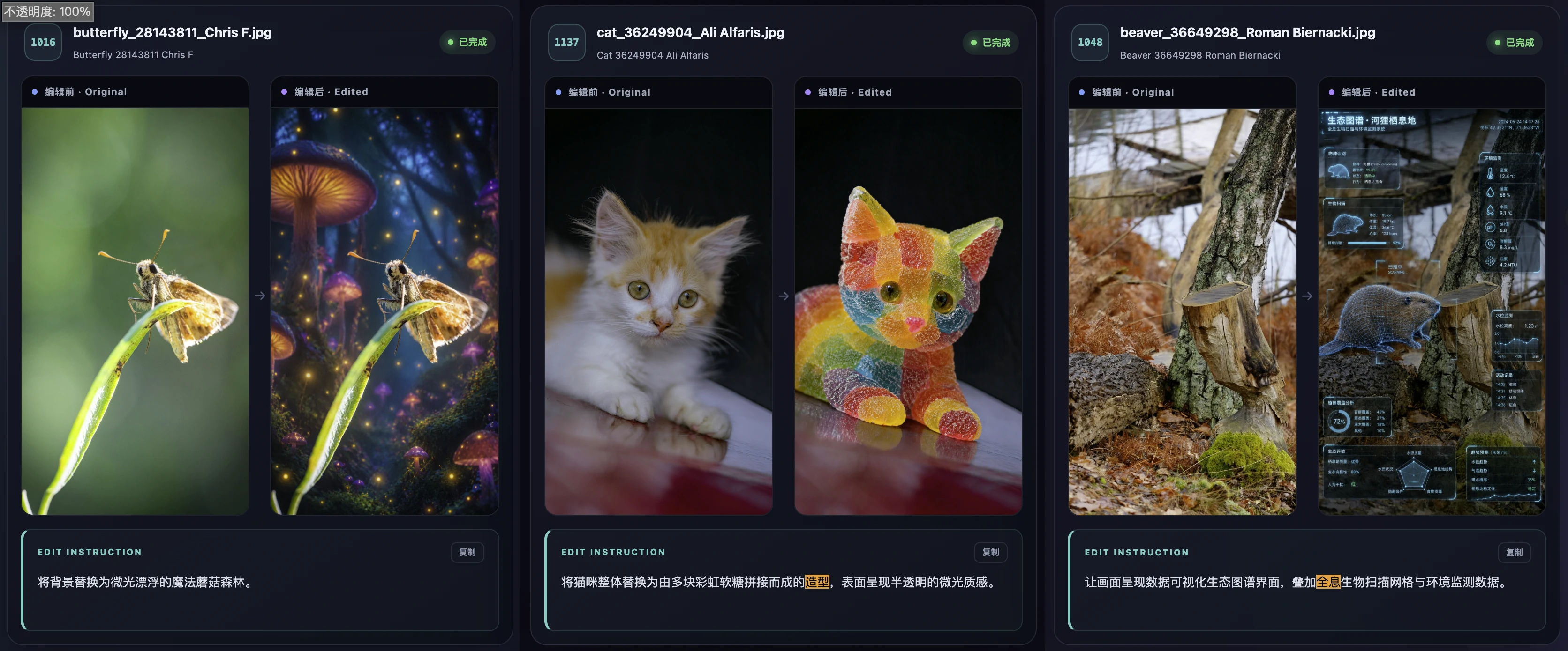 图像编辑样例：场景与物体编辑