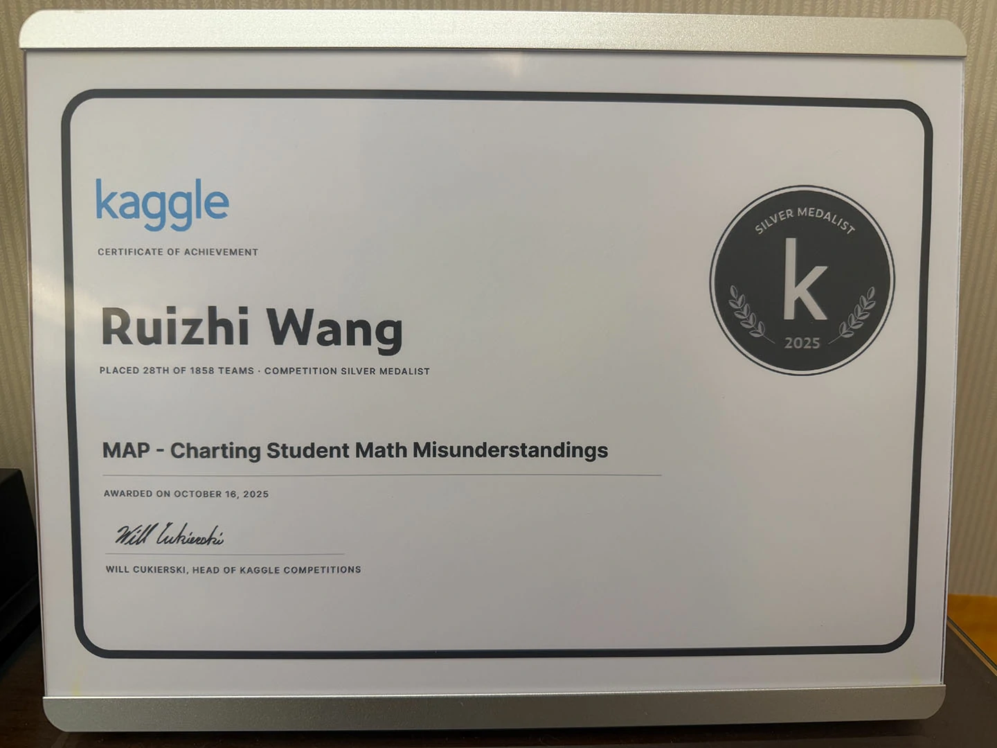 Kaggle MAP 比赛银牌照片